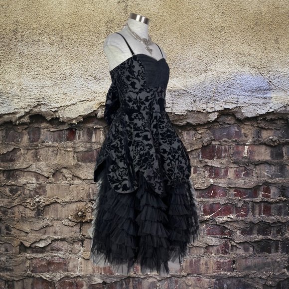 Hell Bunny Burlesque Victorian Lavintage Gothic Tulle Prom Ball Wedding Dress - Picture 3 of 9